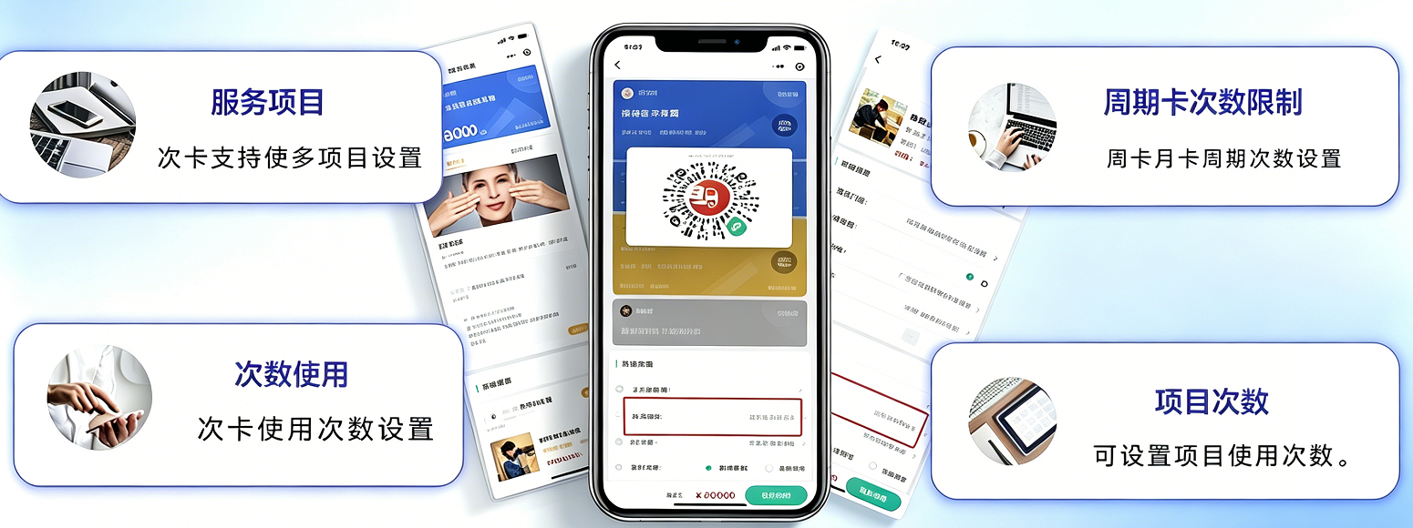 次卡年卡周期卡：多项目绑定、次数设置与周卡月卡周期限制