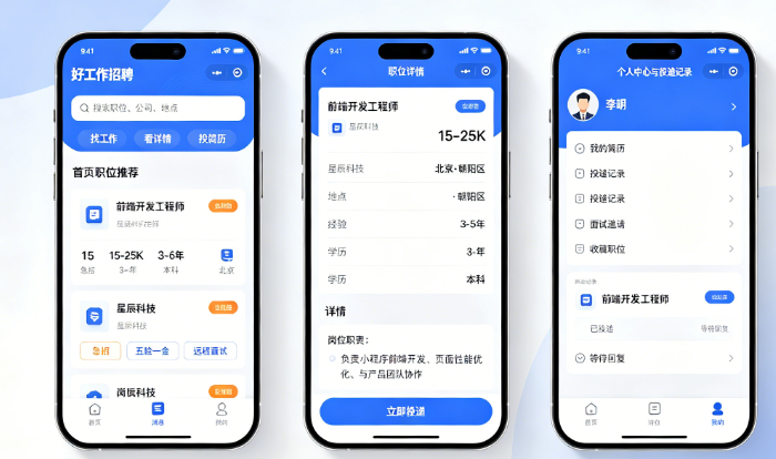求职招聘平台：搜职位、投简历与企业审岗