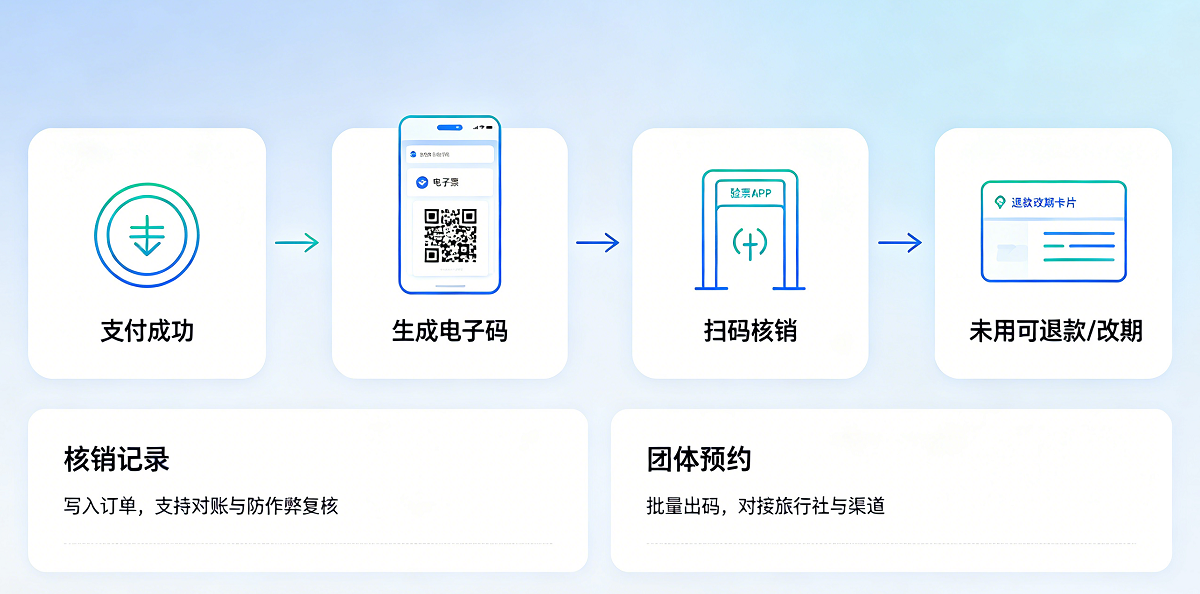 景区门票专题：分时预约、日历价库与扫码核销入园